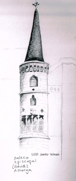Sketch of the Palacio Episcopal from my journal Jennifer Hofmann