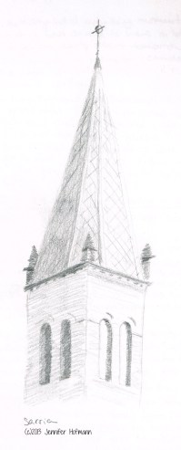 Sketch from my journal of the church steeple