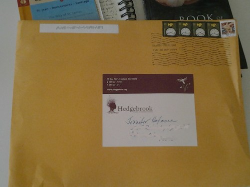 Envelope from Hedgebrook