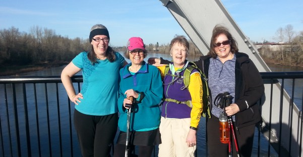 peregrinas on the train bridge in Salem